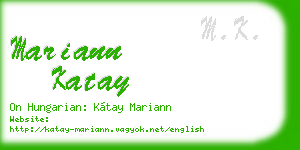 mariann katay business card